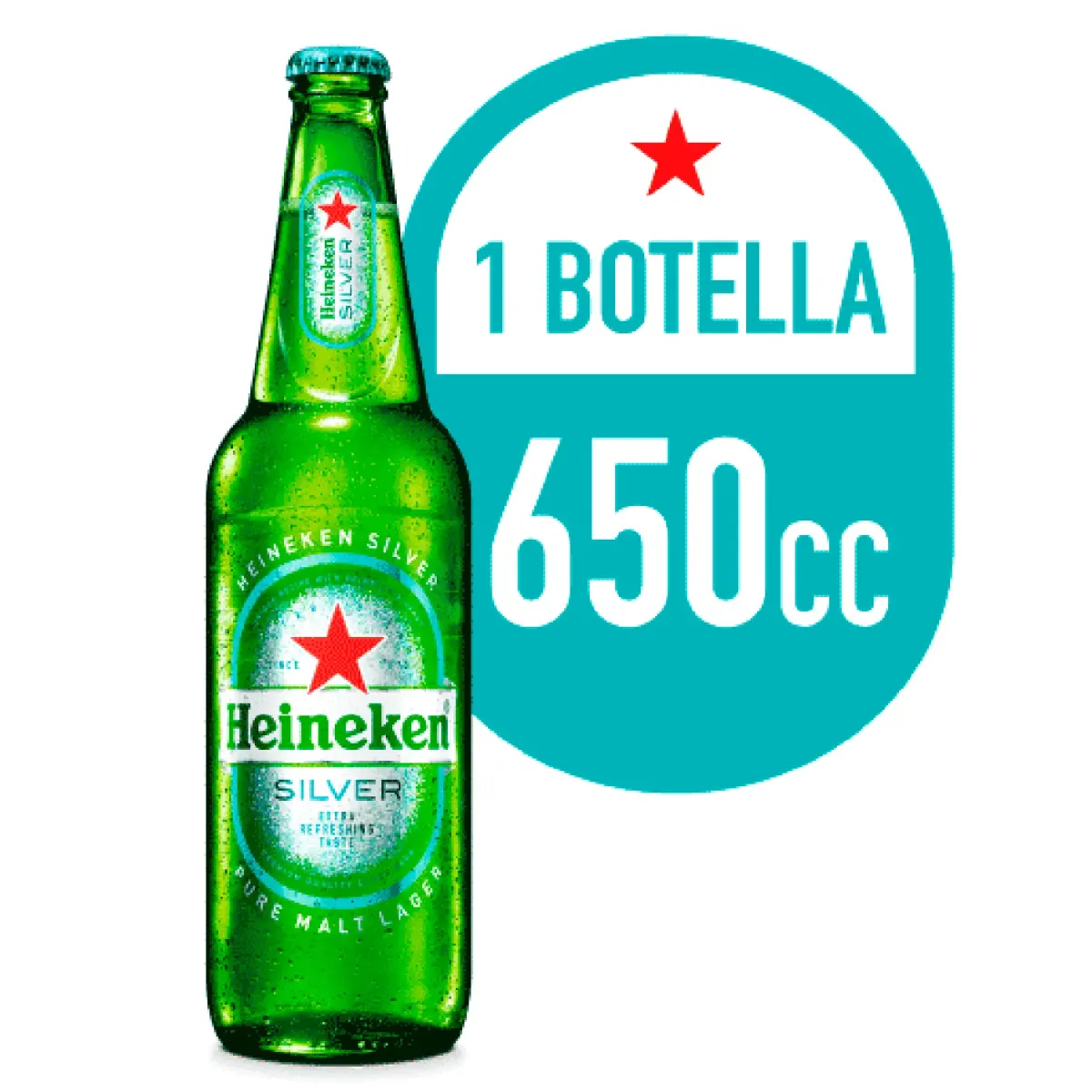 Cerveza Heineken Silver Bot 650cc